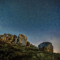 Buy canvas prints of Cow and calf rocks by starlight. by Chris North