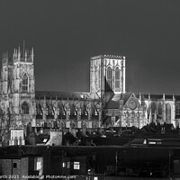 Buy canvas prints of York Minster at night. by Chris North