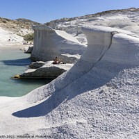 Buy canvas prints of Sarakiniko rocks on Milos Island by Chris North