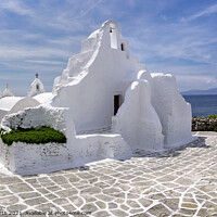 Buy canvas prints of The Church of Panagia Paraportiani in Mykonos. by Chris North