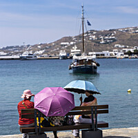 Buy canvas prints of Mykonos harbour. by Chris North