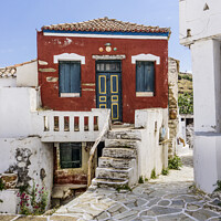 Buy canvas prints of Old town house, Kythnos Island Greece. by Chris North
