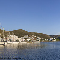 Buy canvas prints of Yachts at Loutra Harbour, Kythnos  Greek Islands  by Chris North