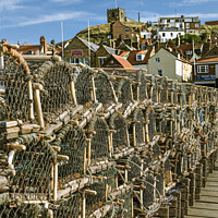Buy canvas prints of Lobster pots  of Whitby. by Chris North
