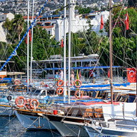 Buy canvas prints of Kalkan harbour, Turkey. by Chris North