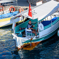 Buy canvas prints of Water taxi Kalkan, Turkey. by Chris North