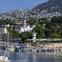Buy canvas prints of The harbour village at Kalkan, Turkey. by Chris North