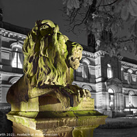 Buy canvas prints of Sentinel Lion, Saltaire. by Chris North
