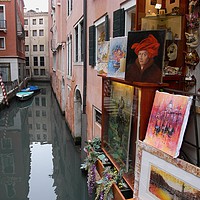 Buy canvas prints of Art on a Venice canal                              by Mike Rogers