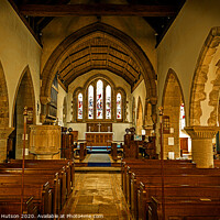 Buy canvas prints of Church pulpit, altar and pews by Graeme Hutson