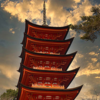 Buy canvas prints of red tallest pagoda by Yagya Parajuli