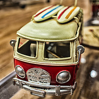 Buy canvas prints of Red and yellow Camper Van by Antony Atkinson