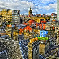 Buy canvas prints of Across the Roof Top's of Newcastle by Antony Atkinson