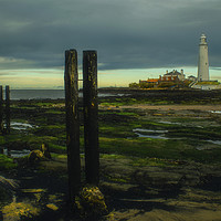 Buy canvas prints of Tynemouth St Mary's Lighthouse  by Antony Atkinson