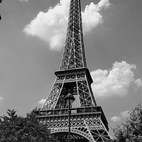 Buy canvas prints of Eiffel Tower Paris in Black and White by Antony Atkinson