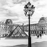 Buy canvas prints of Louvre Museum in Black and White by Antony Atkinson