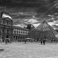 Buy canvas prints of The Louvre in Black and White by Antony Atkinson