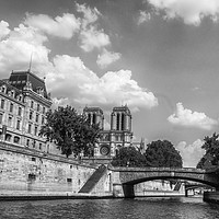 Buy canvas prints of Notre dame in Black and White by Antony Atkinson