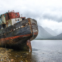 Buy canvas prints of Old Boat at Corpatch Scotland by Antony Atkinson