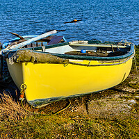 Buy canvas prints of Yellow Boat Tollesbury by Steven Dale