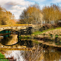 Buy canvas prints of Rochdale Canal, Smithy Bridge, Littleborough by Steven Dale