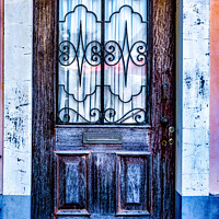Buy canvas prints of Rustic Aveiro Old Door by Steven Dale