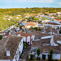 Buy canvas prints of Óbidos Walled Town and Vista by Steven Dale