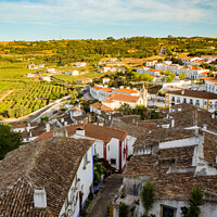 Buy canvas prints of Óbidos Walled Town and Vista by Steven Dale