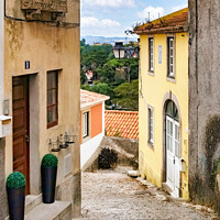 Buy canvas prints of Charming Sintra Street Vista by Steven Dale