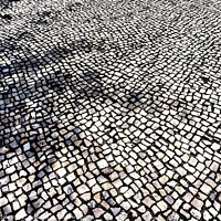 Buy canvas prints of Calçada Portuguesa Traditional Mosaic Pavement by Steven Dale