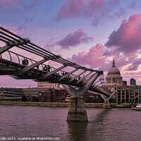 Buy canvas prints of Millennium Bridge and St Paul's Cathedral by Steven Dale