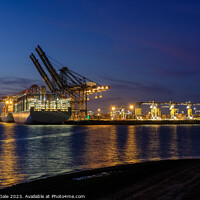 Buy canvas prints of Port of Felixstowe at night by Steven Dale