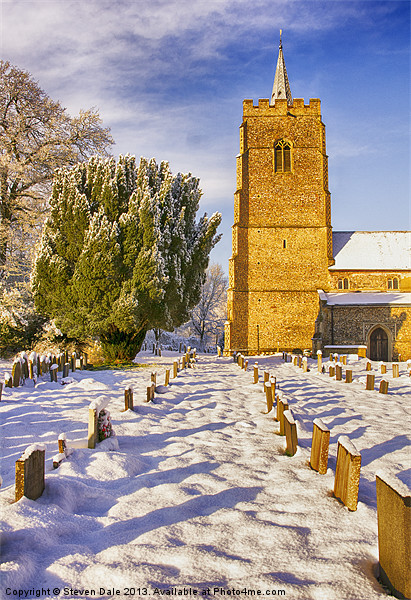 Wintry Serenity at Hethersett Church Picture Board by Steven Dale