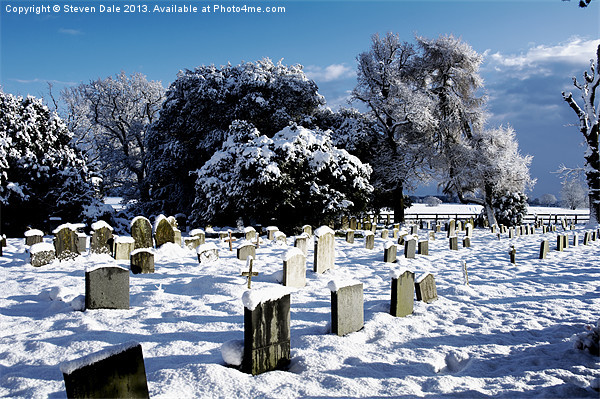 Winter's Touch on Hethersett Graveyard Picture Board by Steven Dale