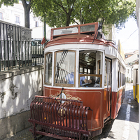 Buy canvas prints of  Lisbon old tram by Steven Dale