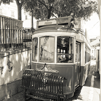 Buy canvas prints of  Lisbon vintage tram by Steven Dale