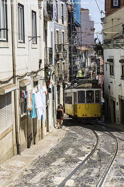 Lisbon's Iconic Tram No.28 Journey Picture Board by Steven Dale