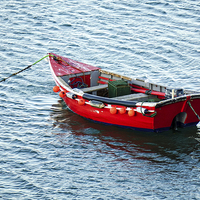Buy canvas prints of  Red Fishing Boat by Steven Dale