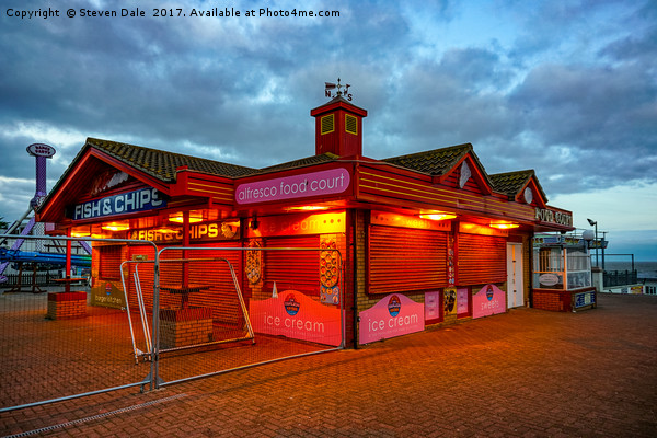 Clacton-on-Sea's Illuminated Nighttime Charm Picture Board by Steven Dale
