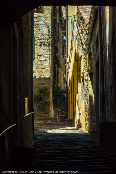 Tuscan Charm: Cortona's Historic Steps Picture Board by Steven Dale