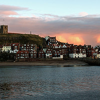 Buy canvas prints of Whitby at Sunset by Janet Mann