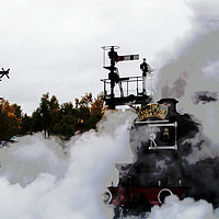 Buy canvas prints of Steam Train moving Off by Janet Mann