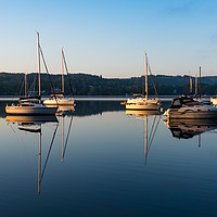 Buy canvas prints of Lake Windermere at sunrise by Justin Bowdidge