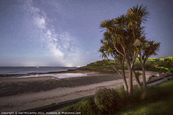 Langland Bay under the night sky Picture Board by Karl McCarthy