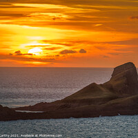 Buy canvas prints of Worms Head Sunset by Karl McCarthy