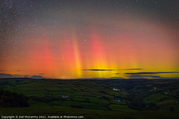 Aurora Borealis Lighting the Northern Skies from the Brecon Beacons Picture Board by Karl McCarthy
