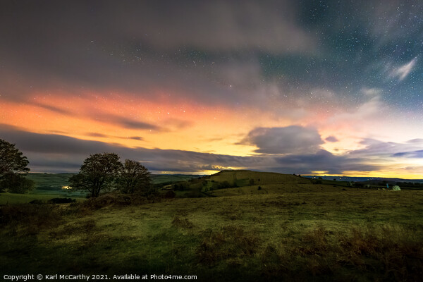 The glow of the Aurora in the Brecon Beacons Picture Board by Karl McCarthy