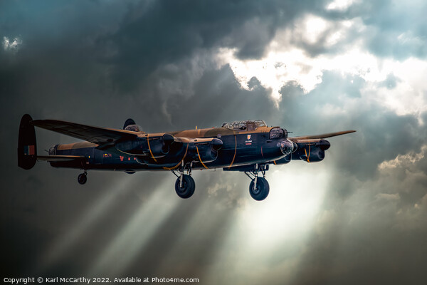 Lancaster Bomber Picture Board by Karl McCarthy