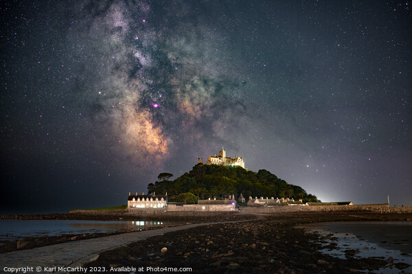 St Michael's Mount nightscape Picture Board by Karl McCarthy