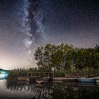 Buy canvas prints of Night Sky Over Llangorse Lake by Karl McCarthy